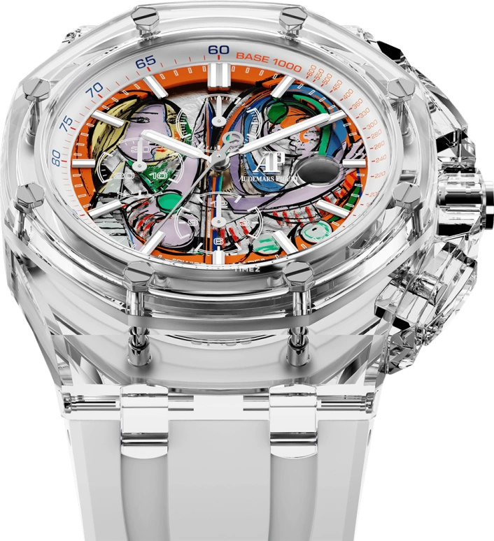 Aet Remould,Other 44mm,44mm,Sapphire,Skeleton,Multi-Color,Automatic,Chronograph,Day,GIRL BEFORE A MIRROR WHITE