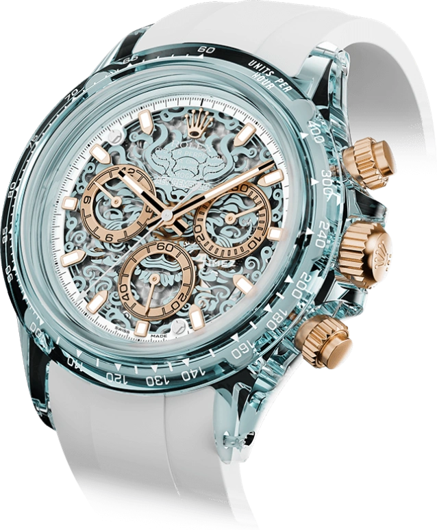 Aet Remould,Other 40x47.50mm,40x47.50mm,Sapphire,Ice Blue,Automatic,Chronograph,Round,COLOR LOONG 2024 EDITION ICE BLUE