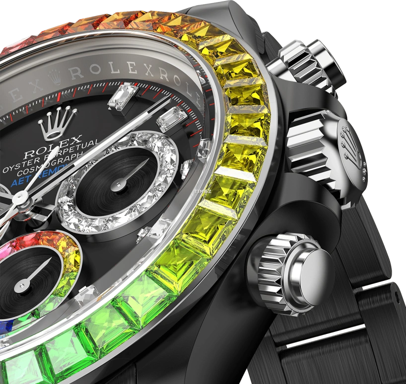 Aet Remould,Other 40x47.50mm,40x47.50mm,Ceramic,White Gold,Black,Automatic,Chronograph,72hours,POLARIS SWIRL BLACK
