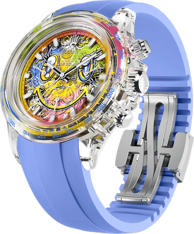 Aet Remould,Other 40x47.50mm,40x47.50mm,Sapphire,Skeleton,Multi-Color,Automatic,Chronograph,72hours,SMILE BLUE