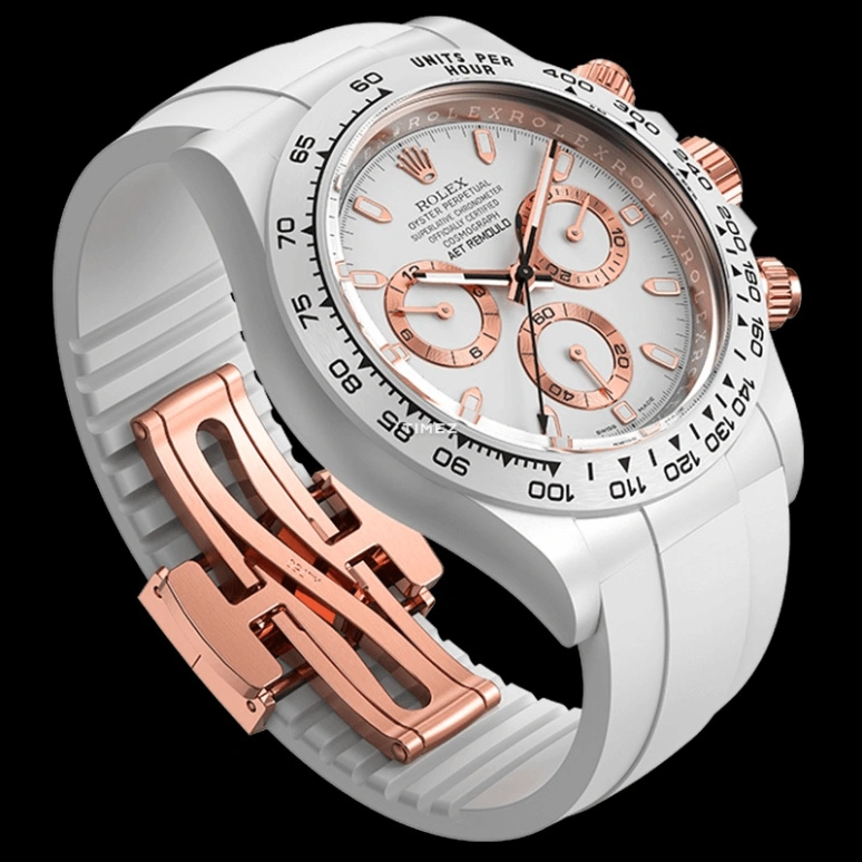 Aet Remould,Other 40x47.50mm,40x47.50mm,Ceramic,White,Automatic,Chronograph,Round,PLATINUM,PLATINUM-COLORED CLASSIC RUBBER STRAP