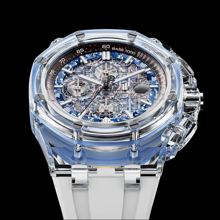 Aet Remould,Other 44mm,44mm,Sapphire,Sky Blue,Automatic,Chronograph,Day,AZURE BLUE