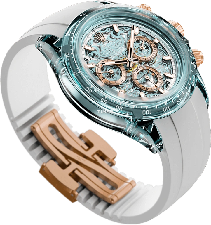 Aet Remould,Other 40x47.50mm,40x47.50mm,Sapphire,Ice Blue,Automatic,Chronograph,Round,COLOR LOONG 2024 EDITION ICE BLUE