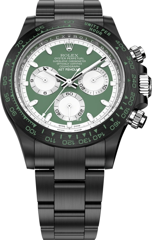 Aet Remould,Other 47.50x40mm,47.50x40mm,Ceramic,Green,Automatic,Chronograph,72hours,KASHMIR GREEN BLACK CERAMIC