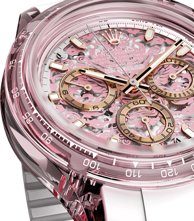 Aet Remould,Other 40x47.50mm,40x47.50mm,Sapphire,Skeleton,Pink,Automatic,Chronograph,Round,COLOR LOONG 2024 EDITION PALE PINK