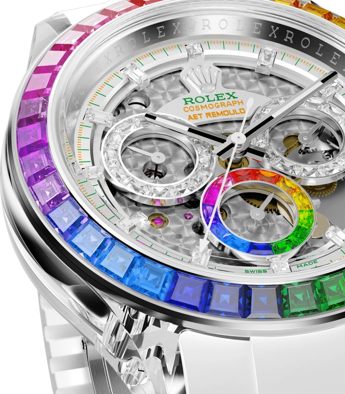 Aet Remould,Other 40x47.50mm,40x47.50mm,Sapphire,White Gold,Silver,Automatic,Chronograph,72hours,POLARIS SWIRL SAPPHIRE