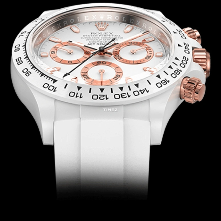Aet Remould,Other 40x47.50mm,40x47.50mm,Ceramic,White,Automatic,Chronograph,Round,PLATINUM,PLATINUM-COLORED CLASSIC RUBBER STRAP