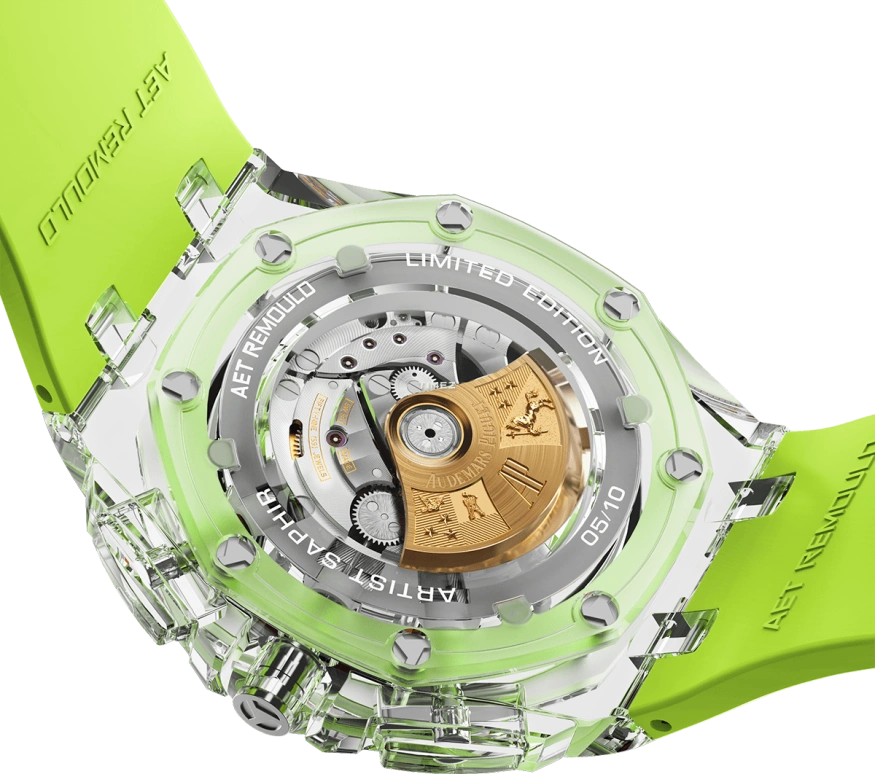 Aet Remould,Other 44mm,44mm,Sapphire,Skeleton,Multi-Color,Automatic,Chronograph,Day,GIRL BEFORE A MIRROR GREEN