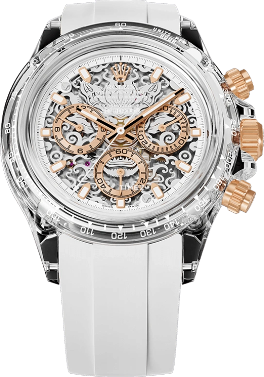 Aet Remould,Other 40x47.50mm,40x47.50mm,Sapphire,Skeleton,Grey,Automatic,Chronograph,Sapphire,Crystal Glass,LOONG 2024 EDITION