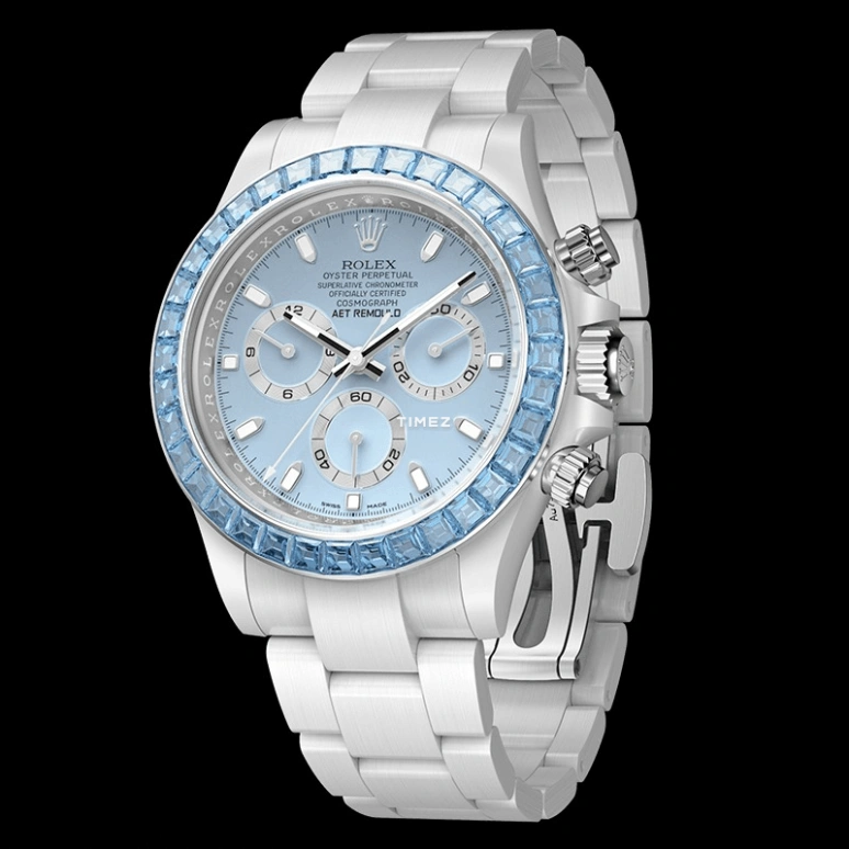 Aet Remould,Other 40x47.50mm,40x47.50mm,Ceramic,Ice Blue,Automatic,Chronograph,Round,BLUE GEMSTONE CERAMIC