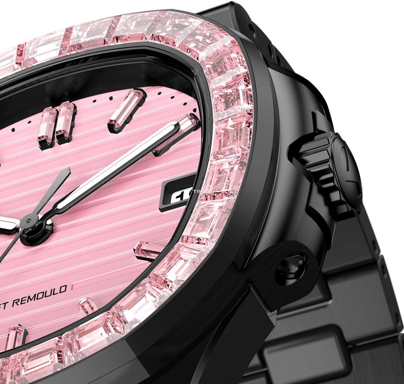 Aet Remould,Other 41mm,41mm,Ceramic,Pink,Automatic,Day,45hours,ROSEFLARE
