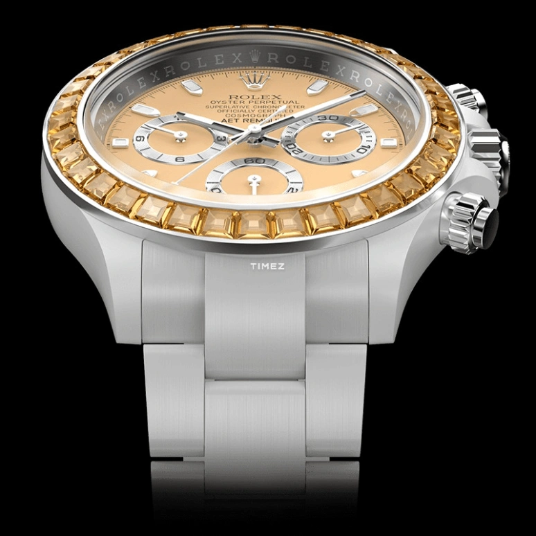 Aet Remould,Other 40x47.50mm,40x47.50mm,Ceramic,Beige,Automatic,Chronograph,Tonneau,ORANGE GEMSTONE CERAMIC