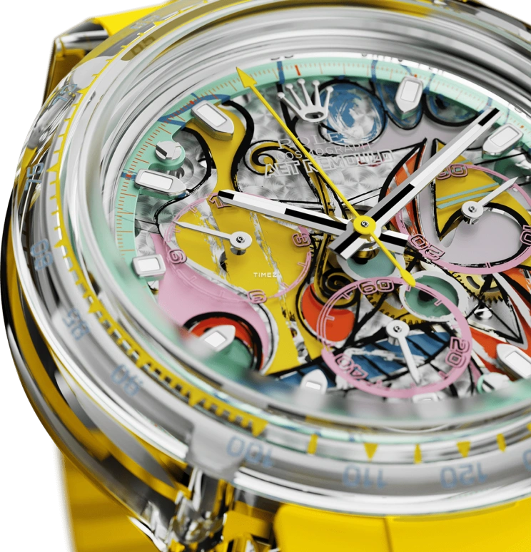 Aet Remould,Other 40x47.50mm,40x47.50mm,Sapphire,Multi-Color,Automatic,Chronograph,Sapphire,Crystal Glass,GREAT STILL LIFE ON PEDESTAL YELLOW