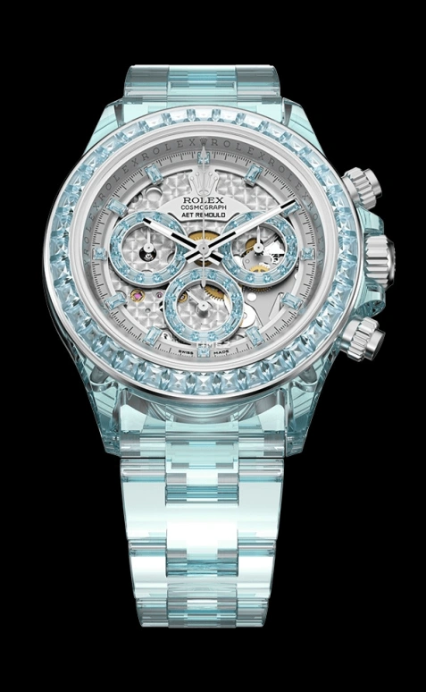 Aet Remould,Other 40mm,40mm,Sapphire,White,Automatic,Round,Silver,AZURE ELEGANCE