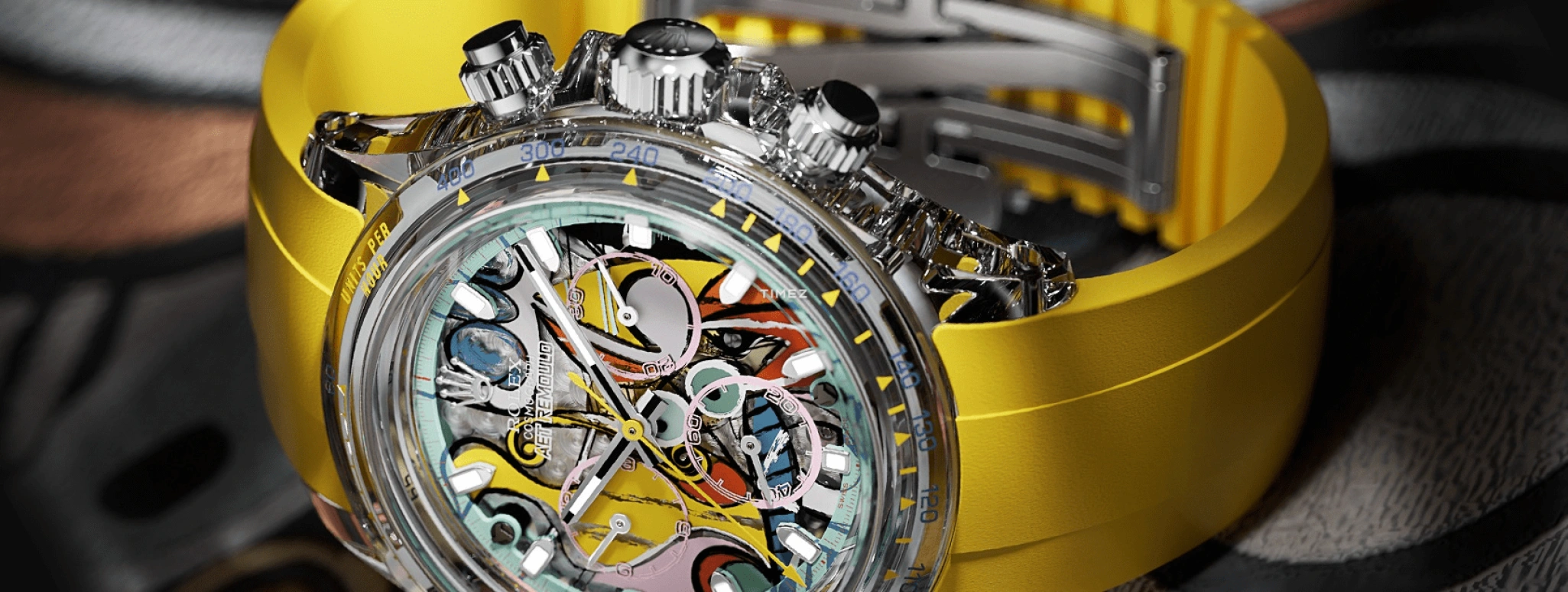 Aet Remould,Other 40x47.50mm,40x47.50mm,Sapphire,Multi-Color,Automatic,Chronograph,Sapphire,Crystal Glass,GREAT STILL LIFE ON PEDESTAL YELLOW