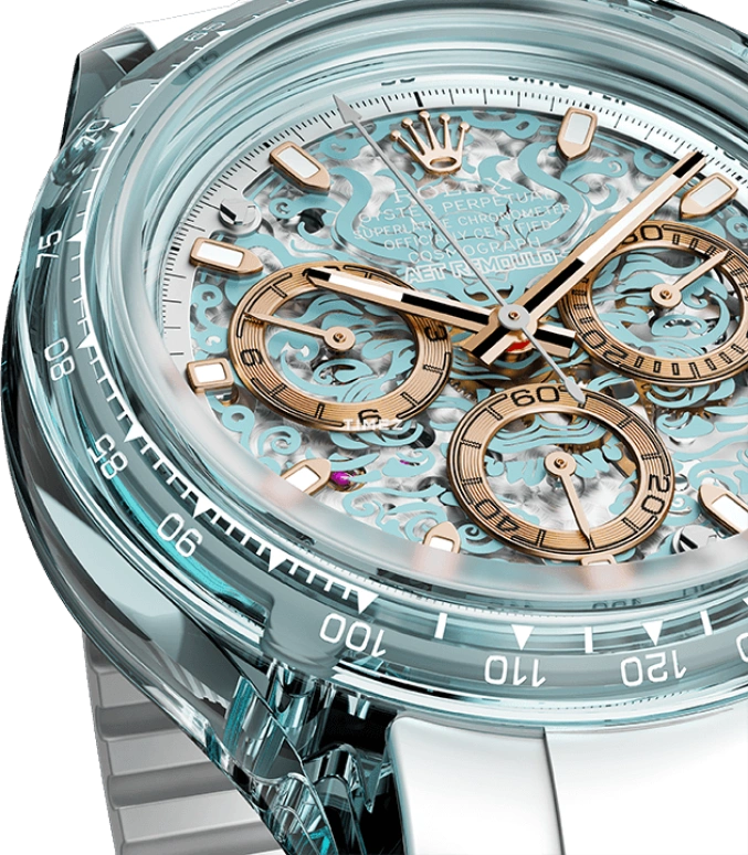 Aet Remould,Other 40x47.50mm,40x47.50mm,Sapphire,Ice Blue,Automatic,Chronograph,Round,COLOR LOONG 2024 EDITION ICE BLUE