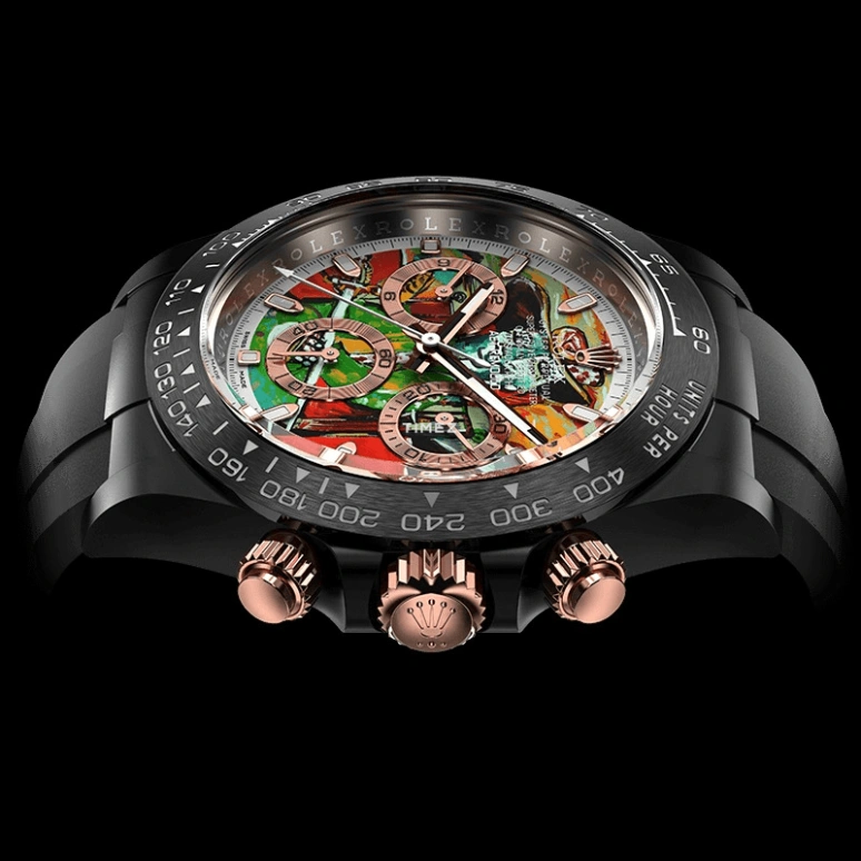 Aet Remould,Other 40x47.50mm,40x47.50mm,Ceramic,Multi-Color,Automatic,Chronograph,Round,THE INJURED BULLFIGHTER RUBBER STRAP