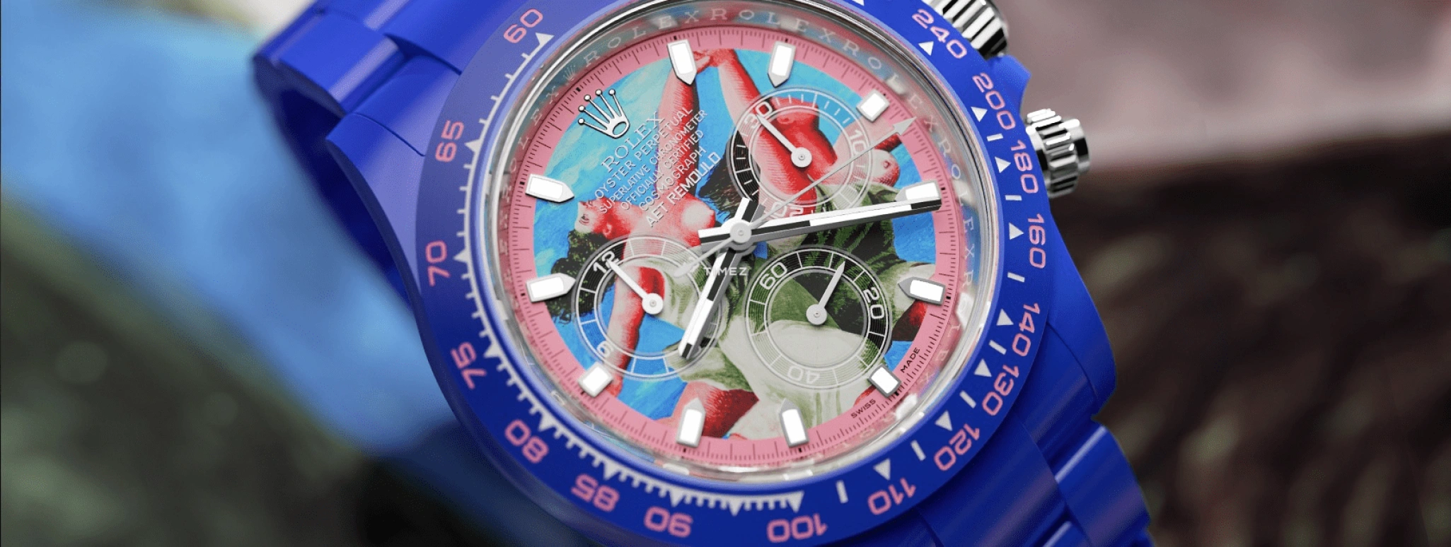 Aet Remould,Other 40x47.50mm,40x47.50mm,Ceramic,Multi-Color,Automatic,Chronograph,Sapphire,Crystal Glass,TWO WOMEN RUNNING ON THE BEACH