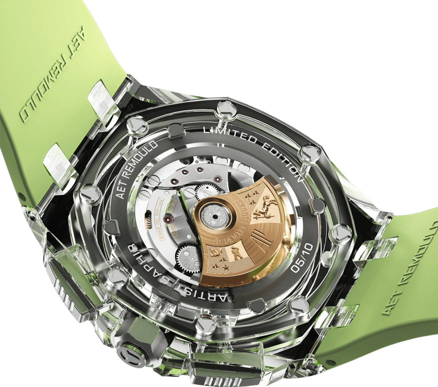 Aet Remould,Other 44mm,44mm,Sapphire,Titanium,Silver,Green,Automatic,Chronograph,Day,SOGNEFJORD GREEN