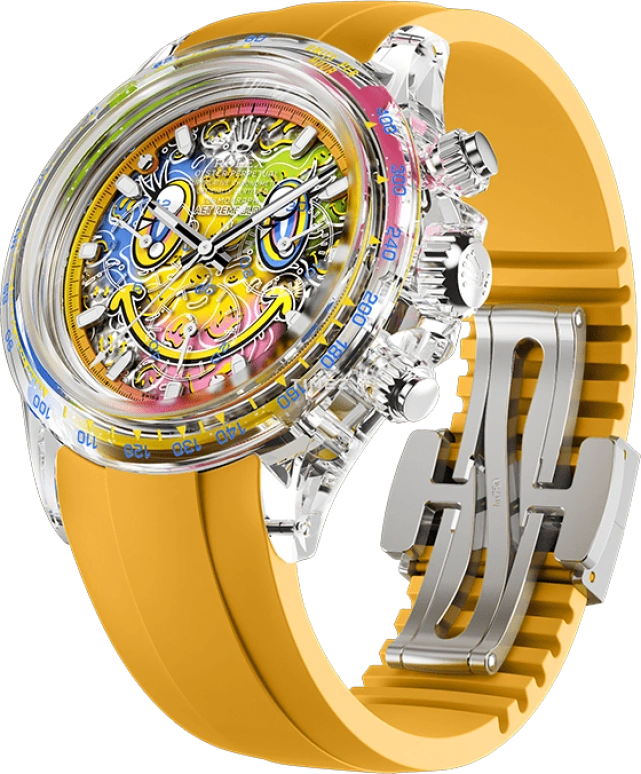 Aet Remould,Other 40x47.50mm,40x47.50mm,Sapphire,Skeleton,Multi-Color,Automatic,Chronograph,72hours,SMILE ORANGE