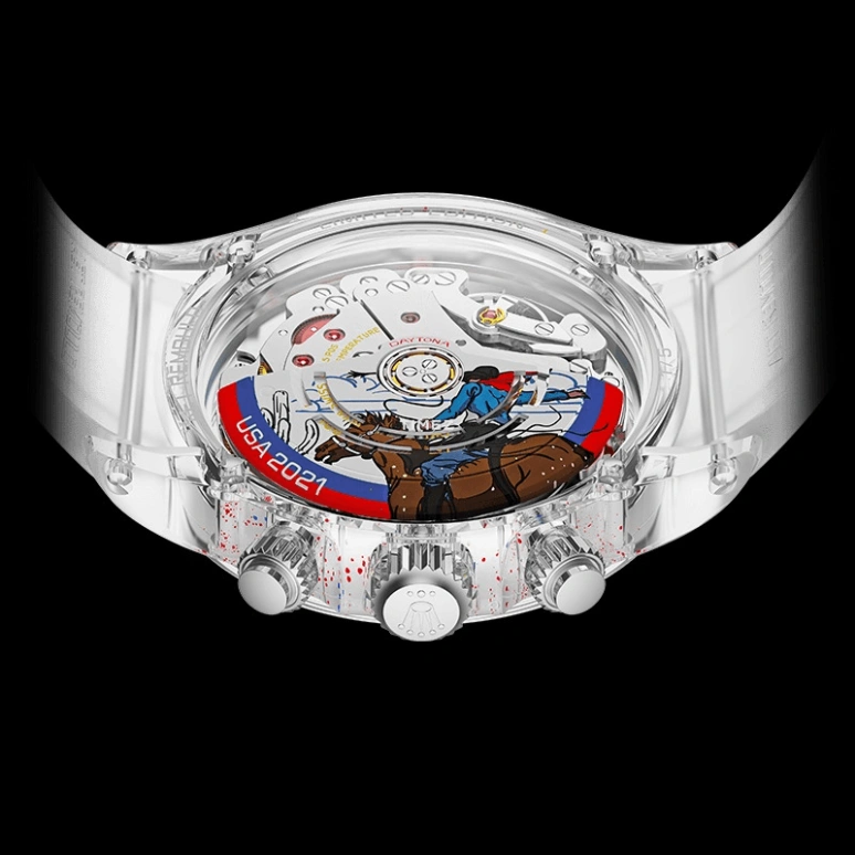 Aet Remould,Other 40x47.50mm,40x47.50mm,Sapphire,Blue,Silver,Brown,Automatic,Chronograph,Round,USA EDITION