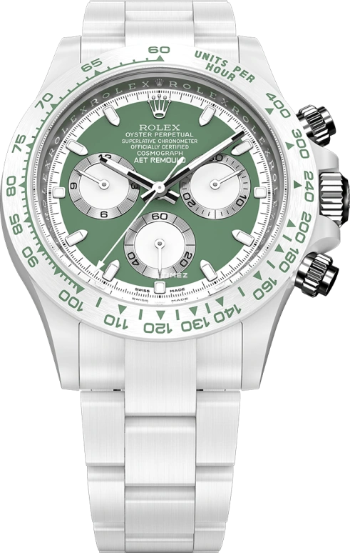 Aet Remould,Other 47.50x40mm,47.50x40mm,Ceramic,Green,Automatic,Chronograph,72hours,KASHMIR GREEN WHITE CERAMIC