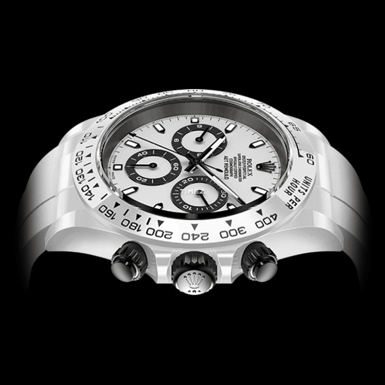 Aet Remould,Other 40x47.50mm,40x47.50mm,Ceramic,White,Automatic,Chronograph,Round,WHITE CLASSIC RUBBER STRAP