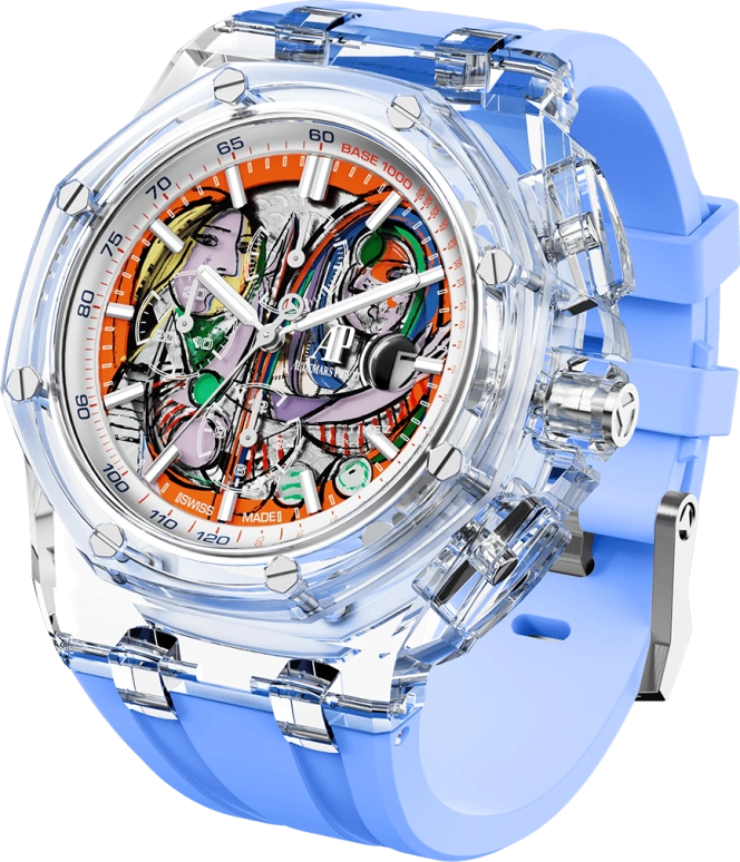 Aet Remould,Other 44mm,44mm,Sapphire,Skeleton,Multi-Color,Automatic,Chronograph,Day,GIRL BEFORE A MIRROR BLUE