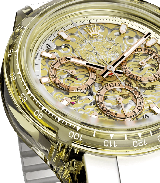 Aet Remould,Other 40x47.50mm,40x47.50mm,Sapphire,Skeleton,Yellow,Automatic,Chronograph,COLOR LOONG 2024 EDITION OLIVE YELLOW