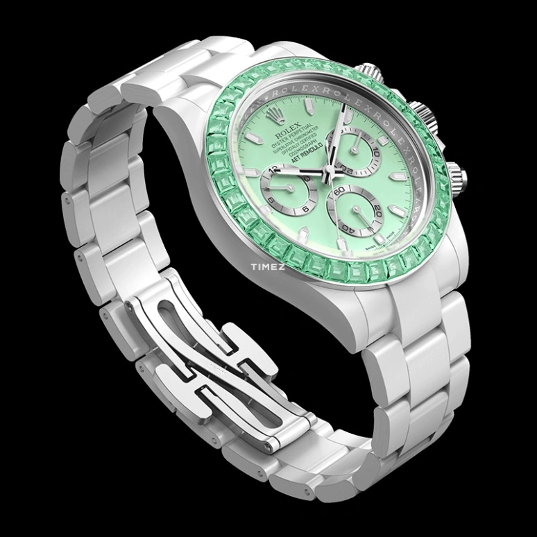 Aet Remould,Other 40x47.50mm,40x47.50mm,Ceramic,Green,Automatic,Chronograph,Tonneau,GREEN GEMSTONE CERAMIC