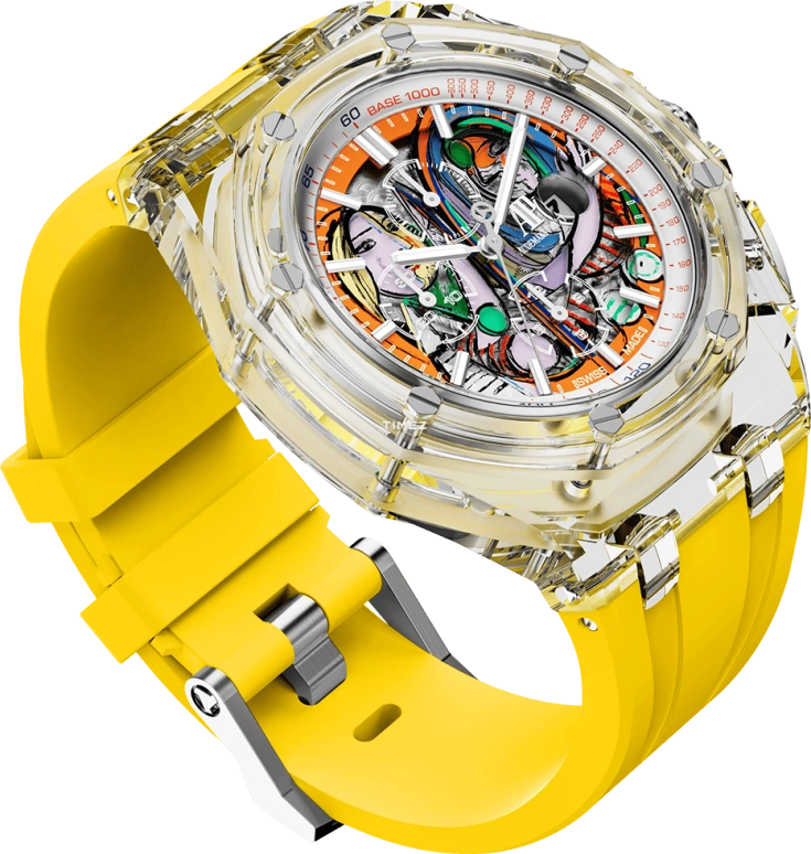 Aet Remould,Other 44mm,44mm,Sapphire,Skeleton,Multi-Color,Automatic,Chronograph,Day,GIRL BEFORE A MIRROR YELLOW