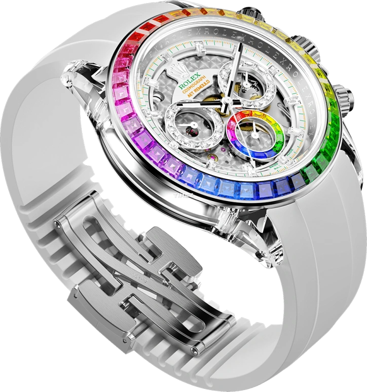 Aet Remould,Other 40x47.50mm,40x47.50mm,Sapphire,White Gold,Silver,Automatic,Chronograph,72hours,POLARIS SWIRL SAPPHIRE