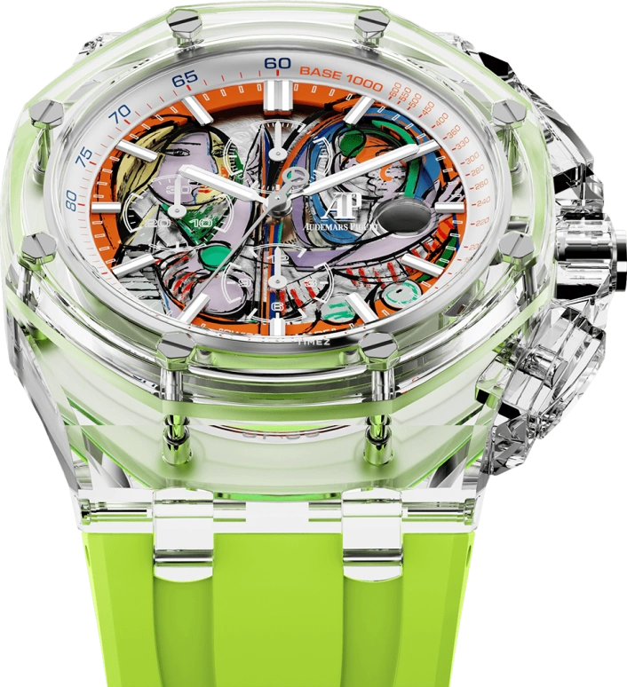 Aet Remould,Other 44mm,44mm,Sapphire,Skeleton,Multi-Color,Automatic,Chronograph,Day,GIRL BEFORE A MIRROR GREEN