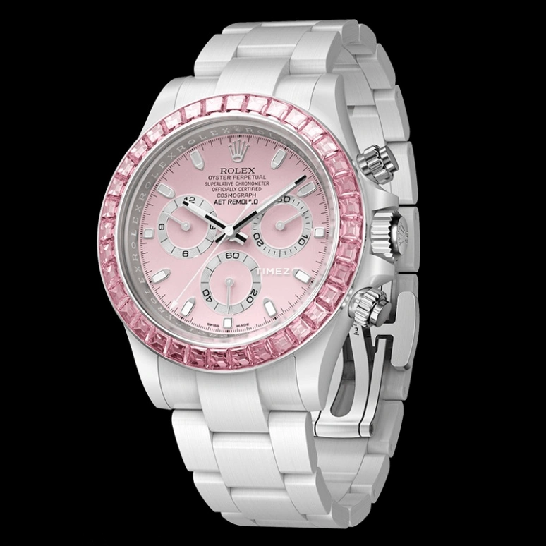 Aet Remould,Other 40x47.50mm,40x47.50mm,Ceramic,Pink,Automatic,Chronograph,Tonneau,PINK GEMSTONE CERAMIC