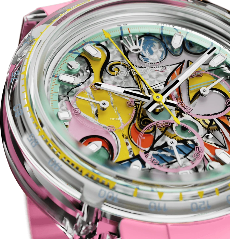 Aet Remould,Other 40x47.50mm,40x47.50mm,Sapphire,Multi-Color,Automatic,Chronograph,Sapphire,Crystal Glass,GREAT STILL LIFE ON PEDESTAL PINK