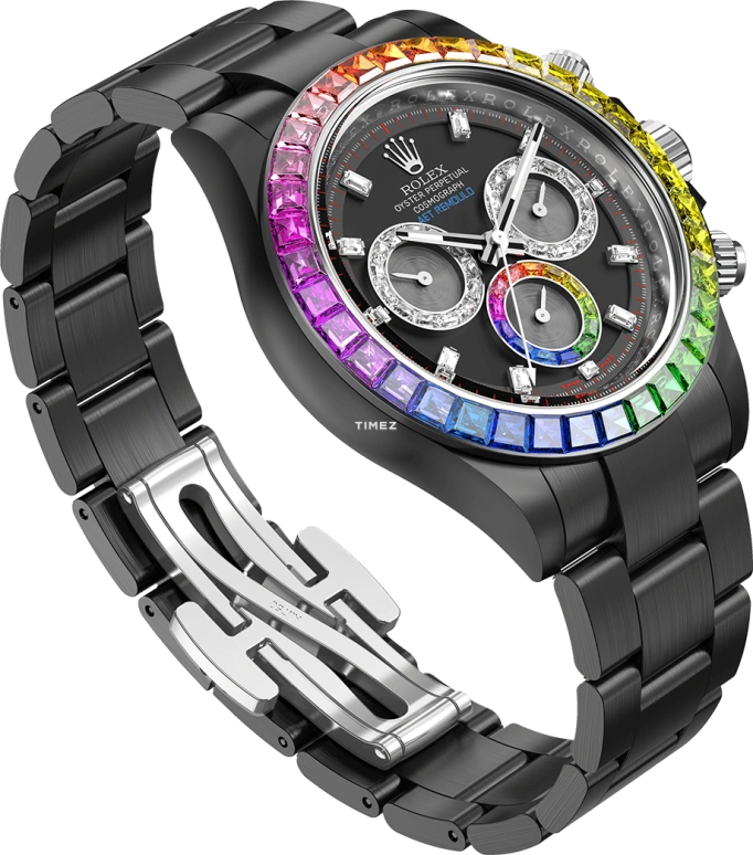 Aet Remould,Other 40x47.50mm,40x47.50mm,Ceramic,White Gold,Black,Automatic,Chronograph,72hours,POLARIS SWIRL BLACK