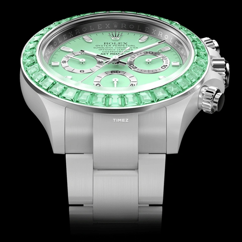 Aet Remould,Other 40x47.50mm,40x47.50mm,Ceramic,Green,Automatic,Chronograph,Tonneau,GREEN GEMSTONE CERAMIC