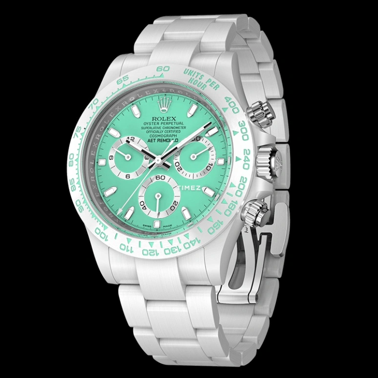 Aet Remould,Other 40x47.50mm,40x47.50mm,Ceramic,Green,Automatic,Chronograph,Tonneau,BISCAY GREEN WHITE CERAMIC