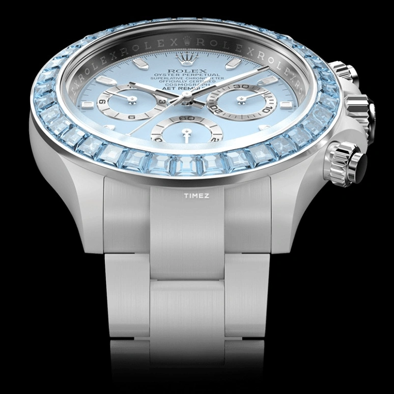 Aet Remould,Other 40x47.50mm,40x47.50mm,Ceramic,Ice Blue,Automatic,Chronograph,Round,BLUE GEMSTONE CERAMIC