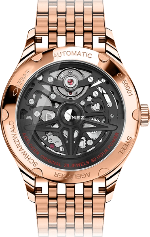 Agelocer,Schwarzwald 41mm,41mm,Stainless Steel,Crystal,Skeleton,Automatic,Sapphire,Crystal Glass,Round,6103F9