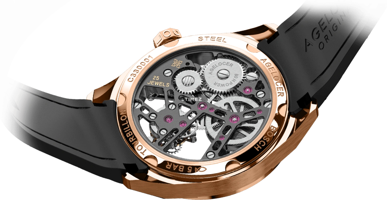 Agelocer,Tourbillon 42mm,42mm,Stainless Steel,Stainless Steel,Skeleton,Handwound,Tourbillon,Sapphire,Crystal Glass,9101D1