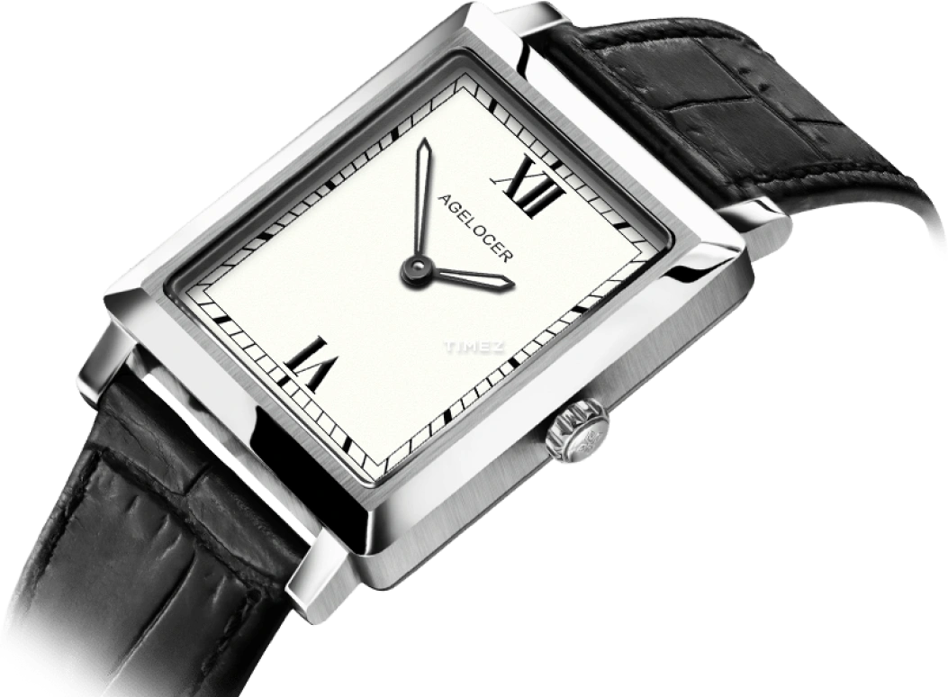 Agelocer,Codex 30mm,30mm,Stainless Steel,White,Quartz,Sapphire,Crystal Glass,Square,3401A1