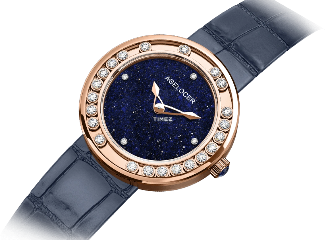 Agelocer,Baikal 36mm,36mm,Stainless Steel,Crystal,Blue,Quartz,Sapphire,Crystal Glass,Round,6604D6