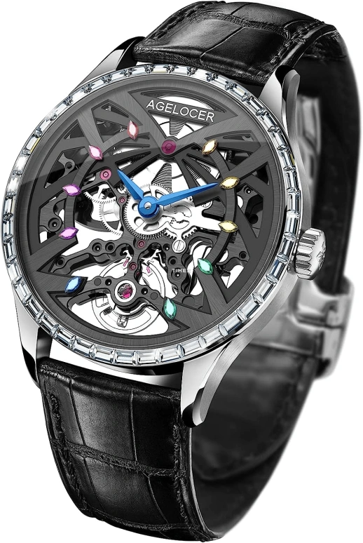 Agelocer,Schwarzwald 36mm,36mm,Stainless Steel,Crystal,Black,Automatic,Sapphire,Crystal Glass,Round,6704E1
