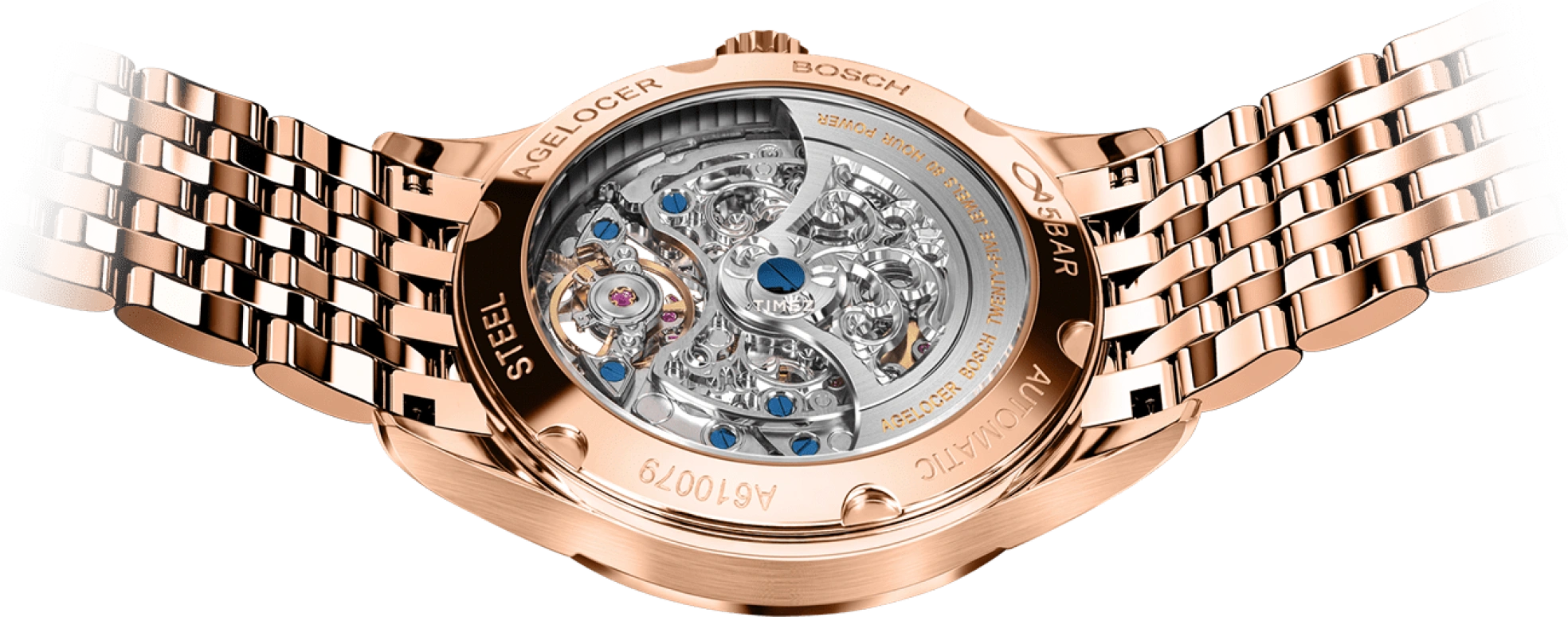 Agelocer,Schwarzwald 40mm,40mm,Stainless Steel,Silver White,Automatic,Sapphire,Crystal Glass,Round,5401D9