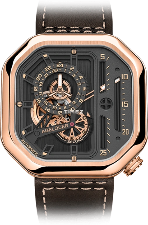 Agelocer,BigBang 44mm,44mm,Stainless Steel,Gold,Automatic,Sapphire,Crystal Glass,Square,5803D2