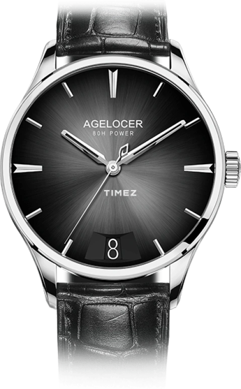Agelocer,Budapest 40mm,40mm,Stainless Steel,Gradient,Black,Automatic,Day,Sapphire,Crystal Glass,4202A1