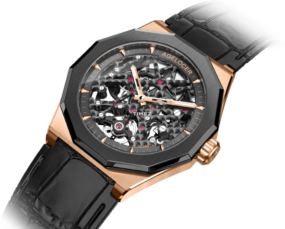 Agelocer,Schwarzwald 41.50mm,41.50mm,Stainless Steel,Ceramic,Skeleton,Automatic,Sapphire,Crystal Glass,Twelve edge,6001H1