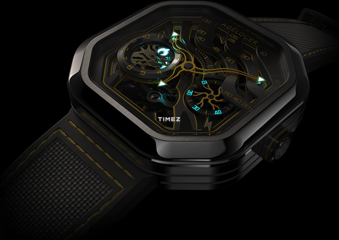 Agelocer,Volcano 44.50x44.50mm,44.50x44.50mm,Stainless Steel,Stainless Steel,Skeleton,Automatic,Sapphire,Crystal Glass,Square,5002A2