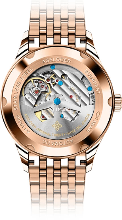 Agelocer,Budapest 40mm,40mm,Stainless Steel,White,Automatic,Day,Power Reserve Indicator,4101D9